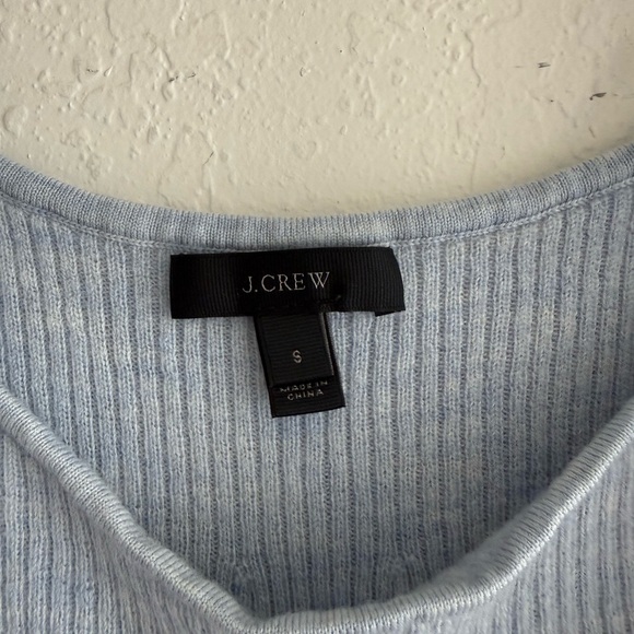 Light Blue Ribbed Layered Merino Wool top - Picture 2 of 3